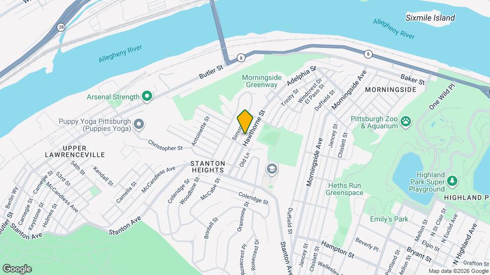 1419 Hawthorne St Mapa y Detalles de la Ubicación