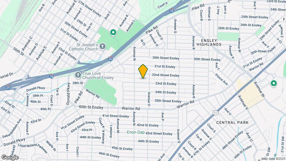 1424 33rd St Ensley Map and Location Details