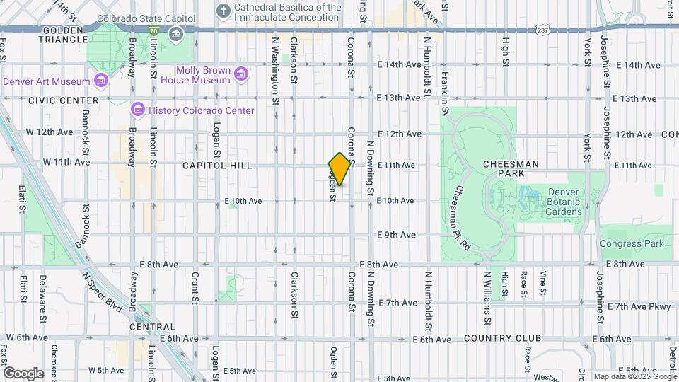 1020 Ogden St Map and Location Details