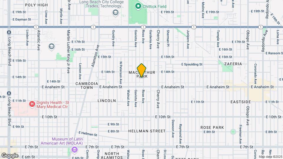 1335 Rose Ave Mapa y Detalles de la Ubicación