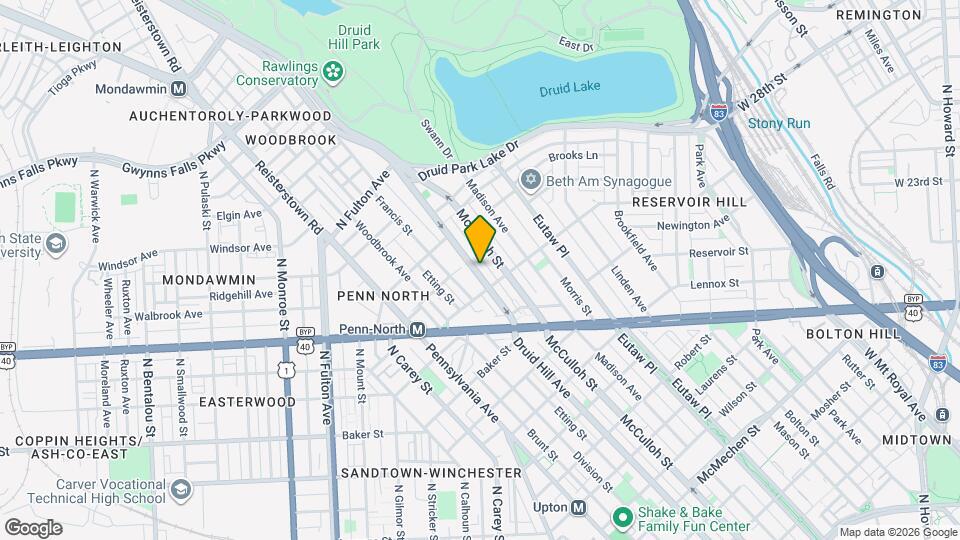 2433 Druid Hill Ave Mapa y Detalles de la Ubicación