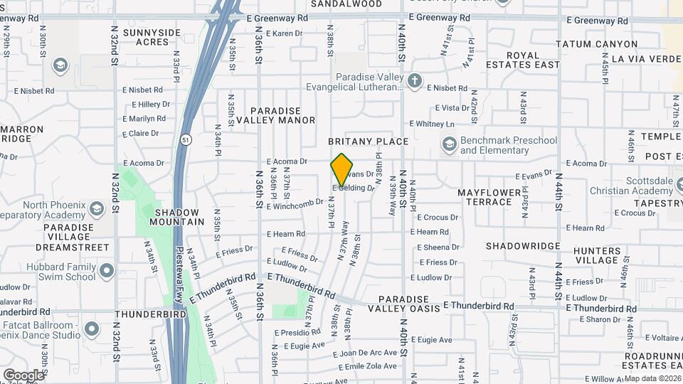 14256 N 37th Way Map and Location Details
