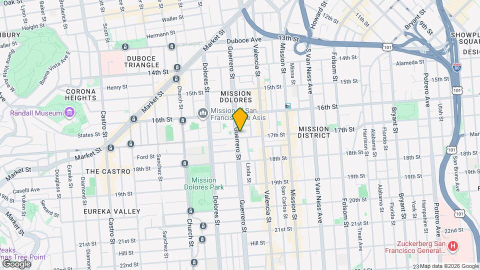 489 Guerrero St Mapa y Detalles de la Ubicación