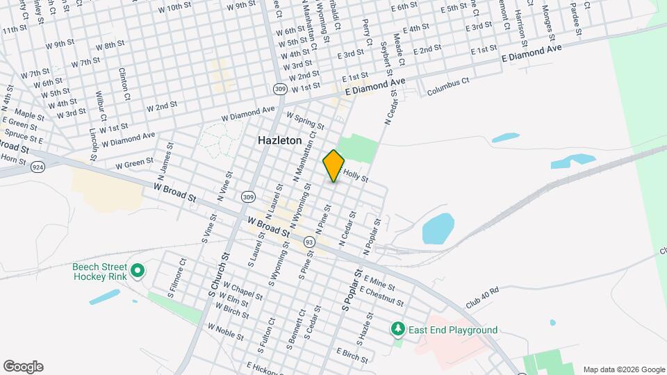 100 N Pine St Map and Location Details