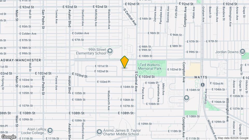 1107 E 102nd St Mapa y Detalles de la Ubicación