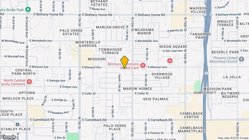 1111 E Missouri Ave Map and Location Details