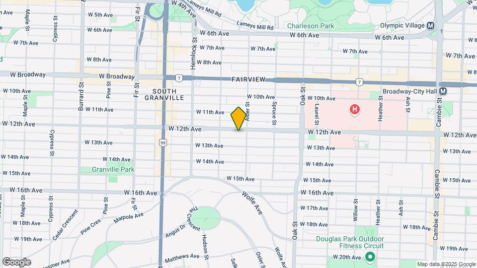 1230 W 12th Ave Map and Location Details
