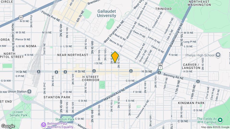 1117 I St NE Map and Location Details