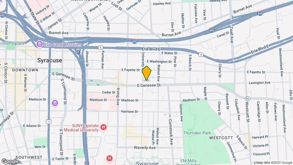 1105 E Genesee St Map and Location Details
