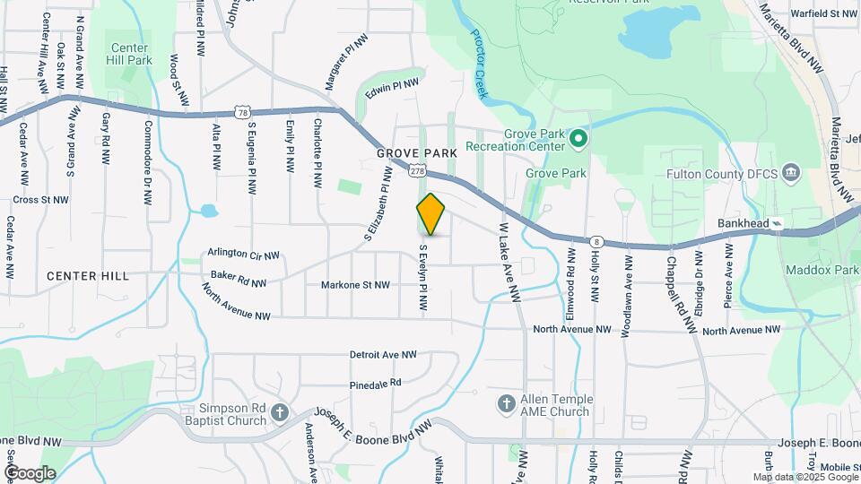 595 S Evelyn Pl NW Mapa y Detalles de la Ubicación