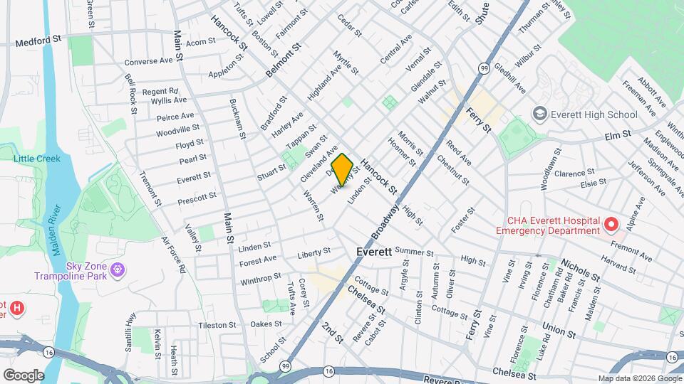 91 Waverly St, Unit 2 Map and Location Details