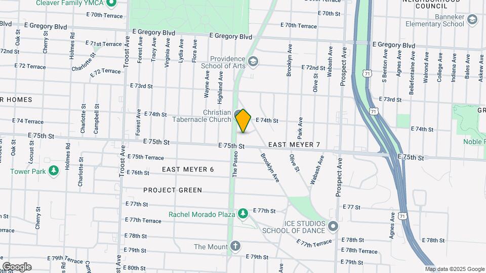 1807-1809 E 74 Terrace Map and Location Details