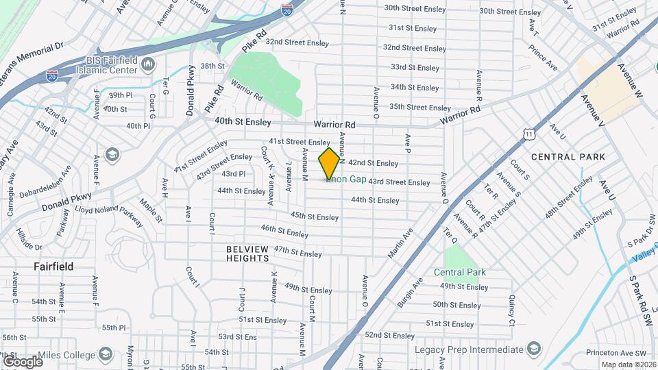1331 43rd Street Ensley Map and Location Details