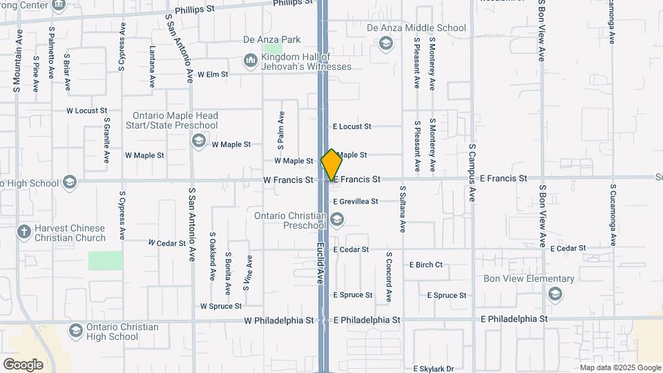 1811 S. Euclid Avenue, Ontario, CA. 91761 Map and Location Details