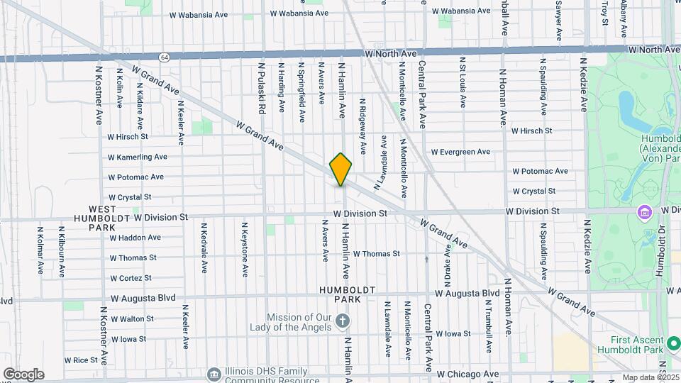 1232 N Hamlin Ave Map and Location Details