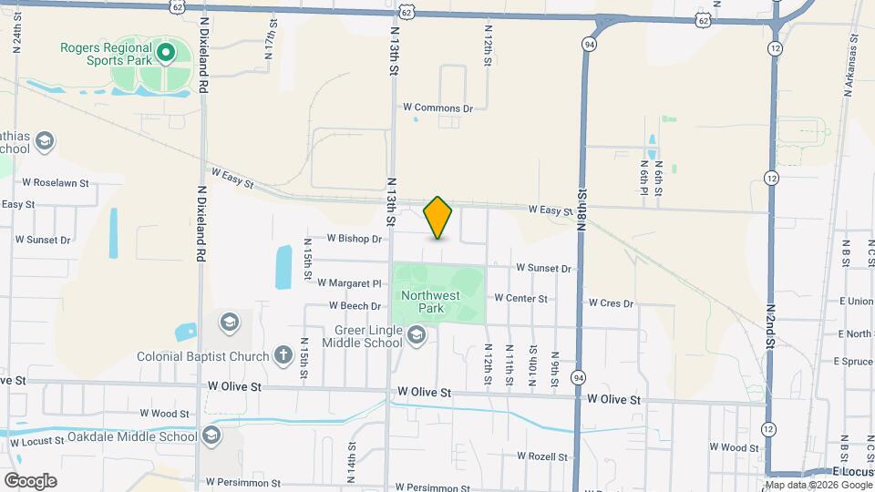 1248 W Sunset Dr Map and Location Details