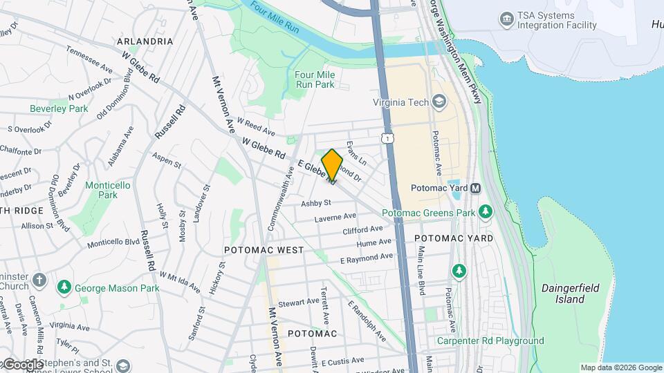 203 E Glebe Rd Map and Location Details