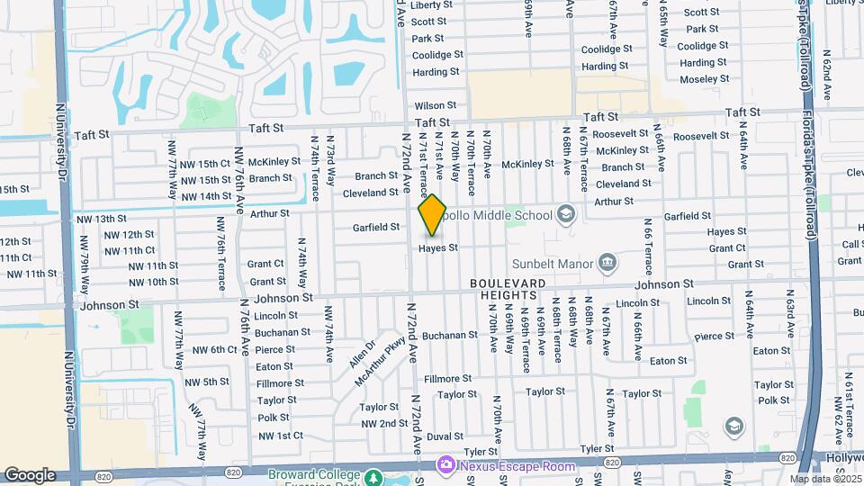 1101 N 71st Terrace Map and Location Details