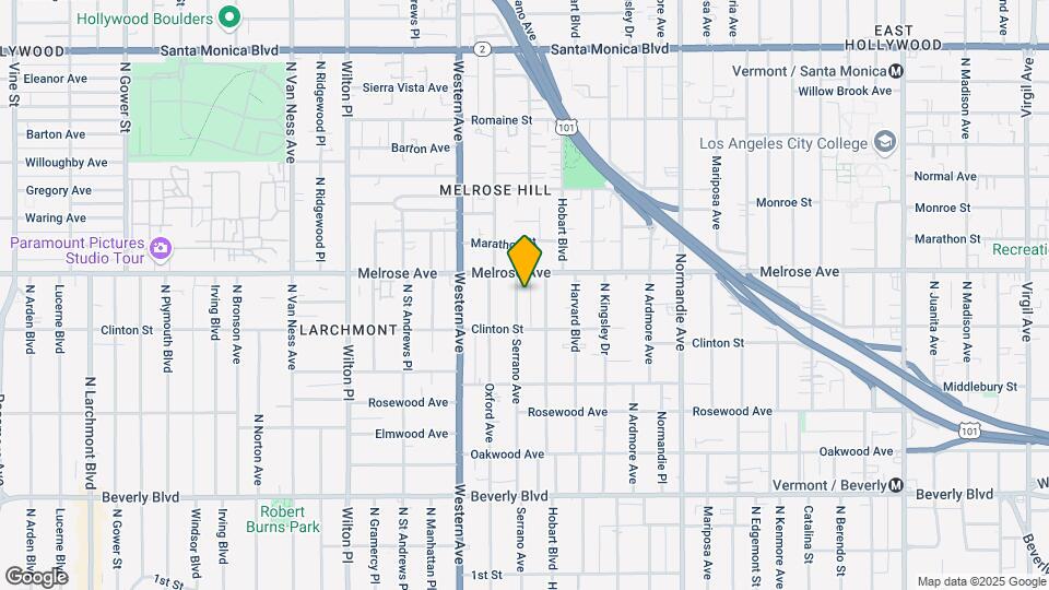 638 N Serrano Ave Map and Location Details