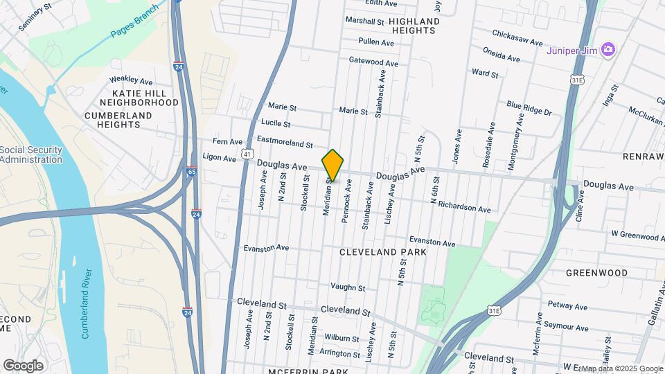 1213 Meridian St Map and Location Details