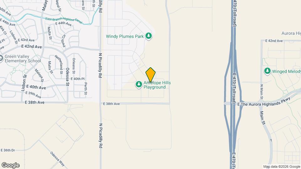 22265 E 39th Ave Map and Location Details