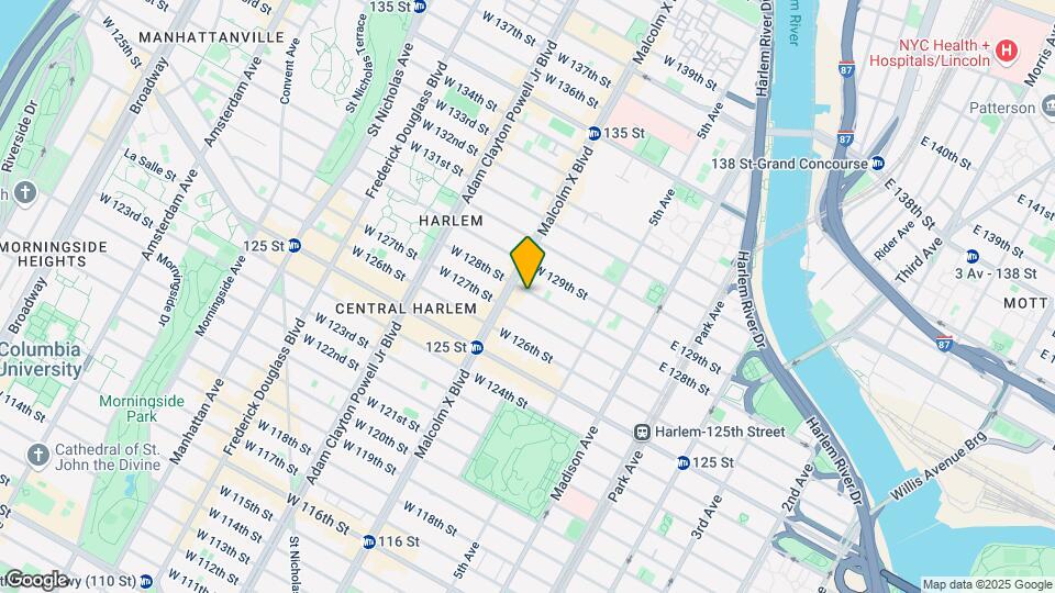 64 W 128th St Mapa y Detalles de la Ubicación