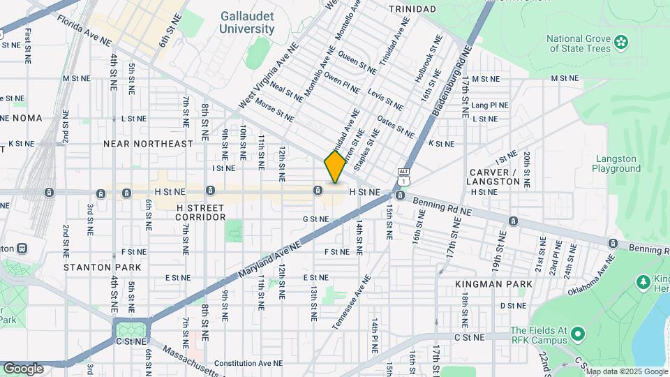 1338 H St NE-Unit -A Map and Location Details