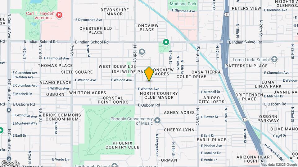 1321 E Weldon Ave Map and Location Details