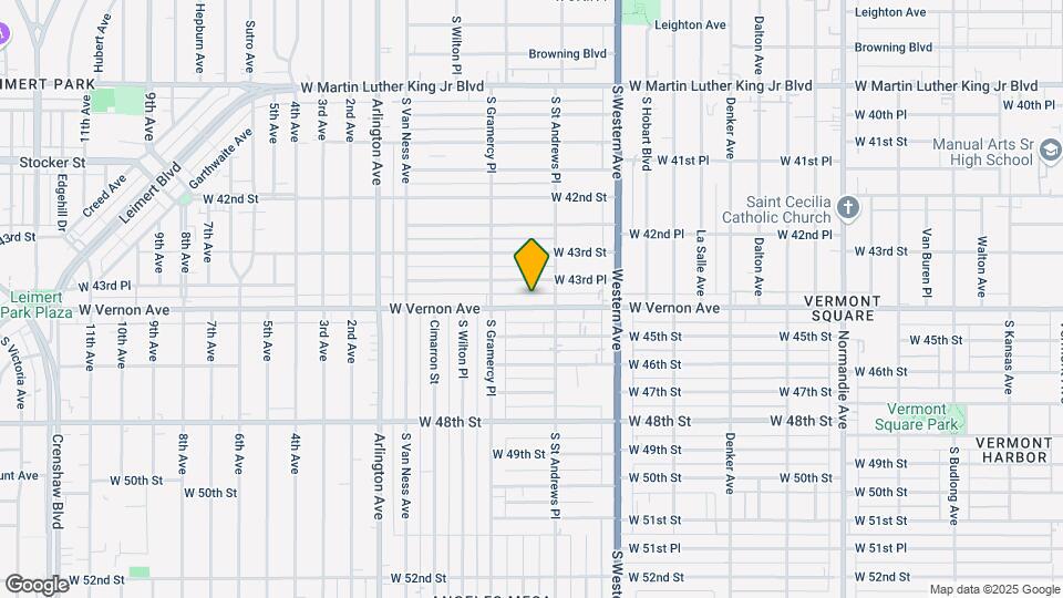 1825 W Vernon Ave Map and Location Details