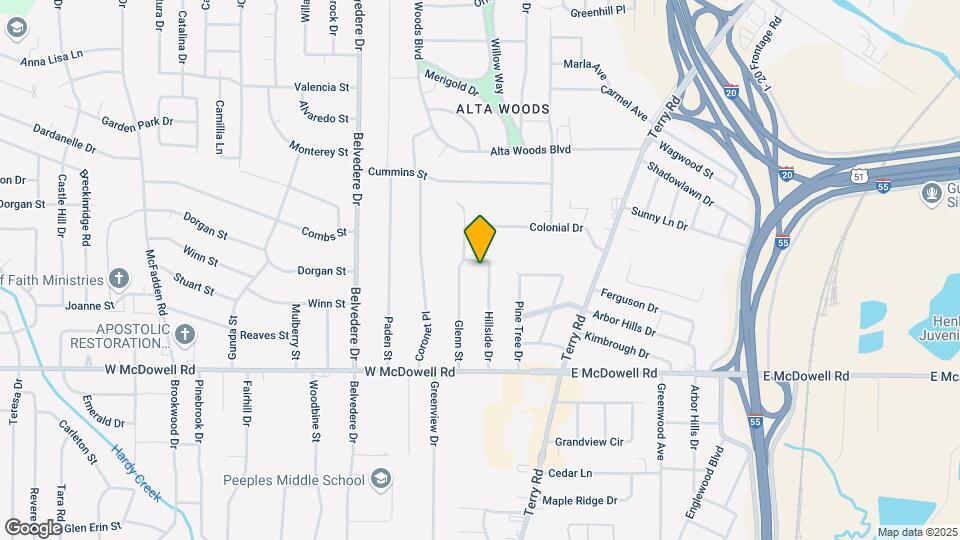 2615 Hillside Dr Map and Location Details