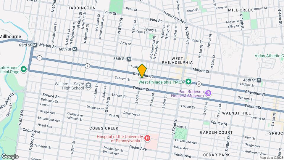 121 S 55th St Map and Location Details