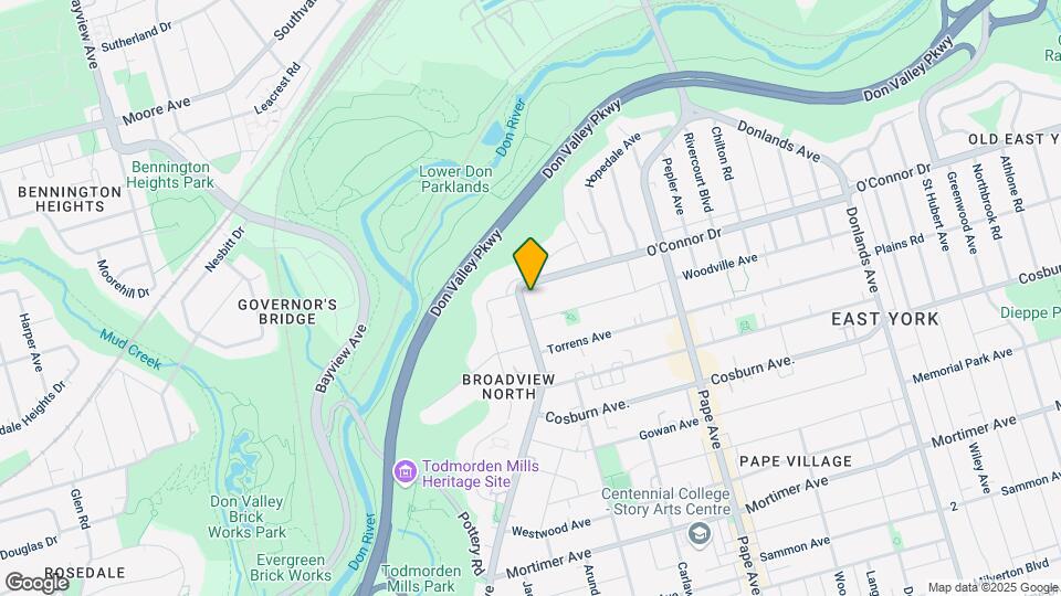 1273 Broadview Ave Map and Location Details
