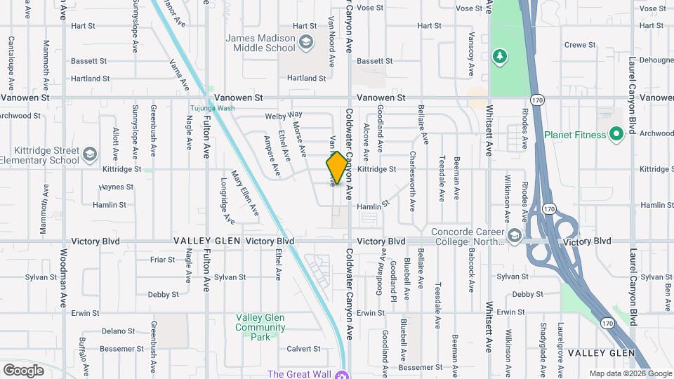 6526 Van Noord Ave Map and Location Details