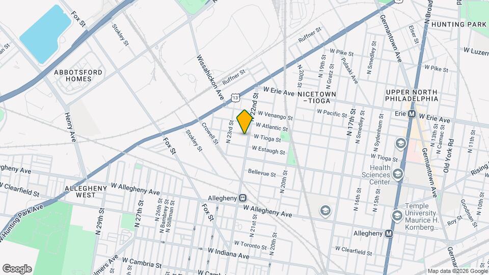 2206 W Tioga St Map and Location Details