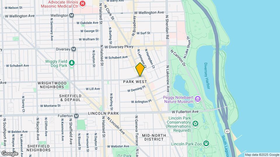 607 W Wrightwood Ave, Unit 608 Map and Location Details