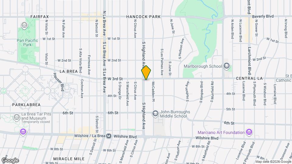 308 S Highland Ave Map and Location Details