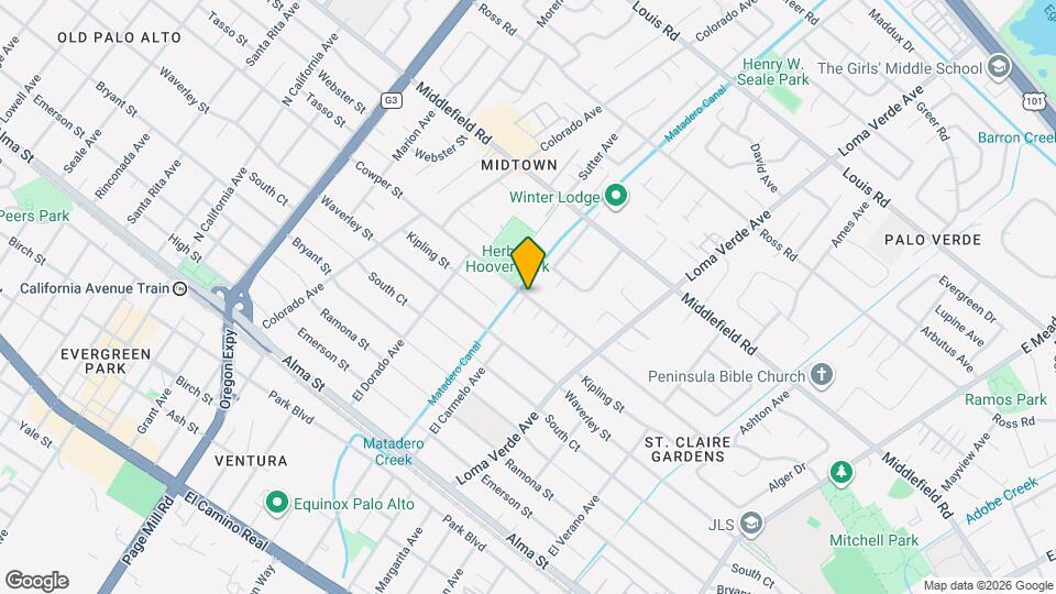 2990 Cowper St Mapa y Detalles de la Ubicación