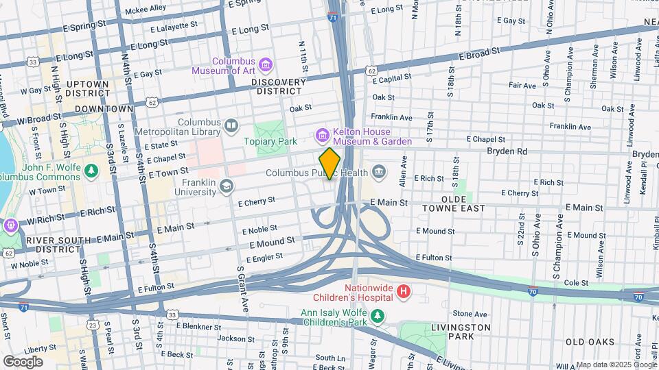 587 E Rich St Map and Location Details