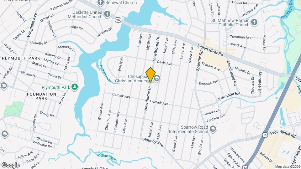 1302 Hawthorne Dr Map and Location Details