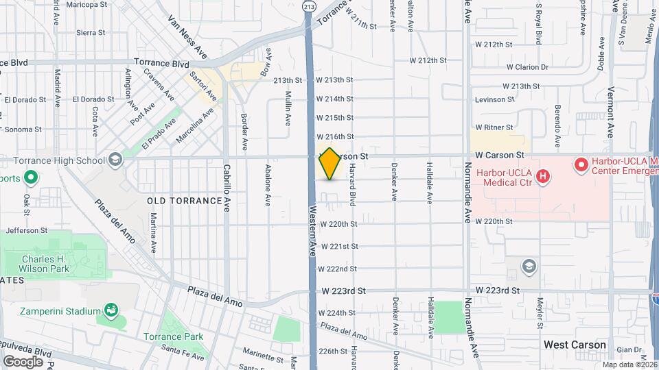 1640 W 218th St Mapa y Detalles de la Ubicación