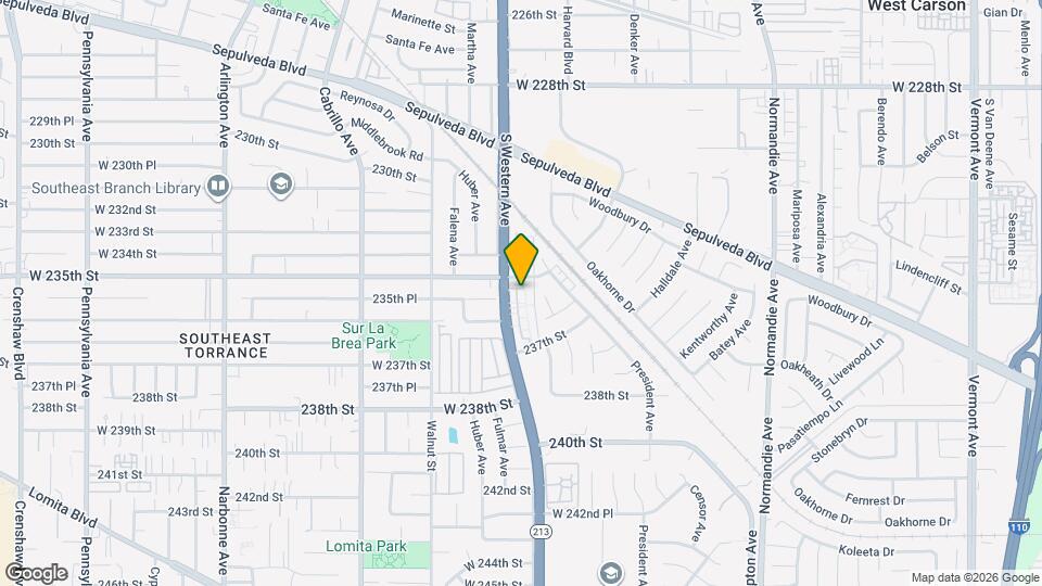 23520 S Western Ave Map and Location Details