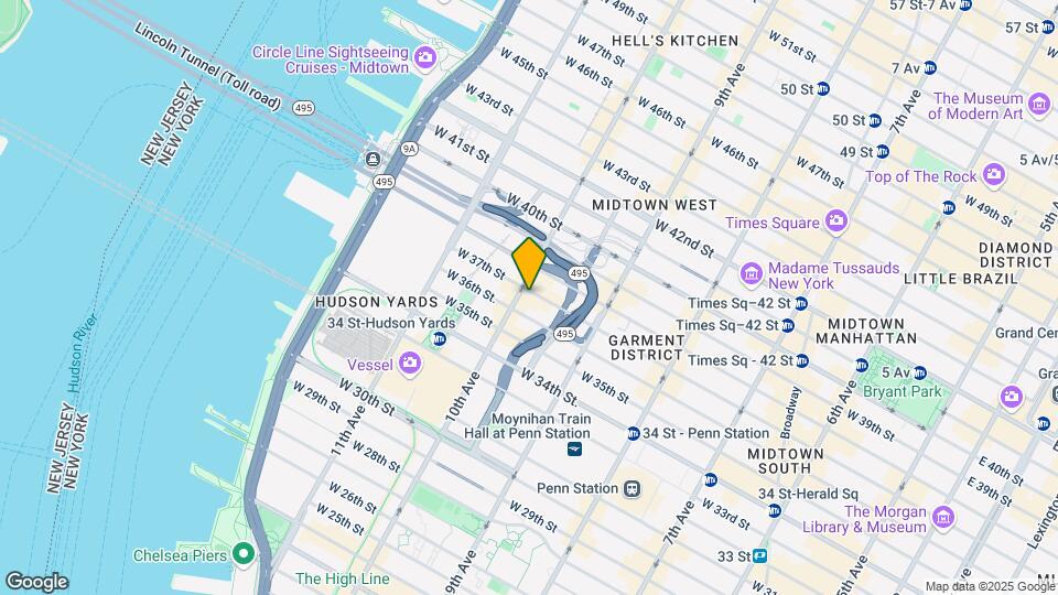 456 W 37th St Map and Location Details