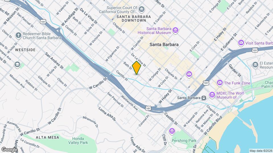 306 W De la Guerra St Mapa y Detalles de la Ubicación