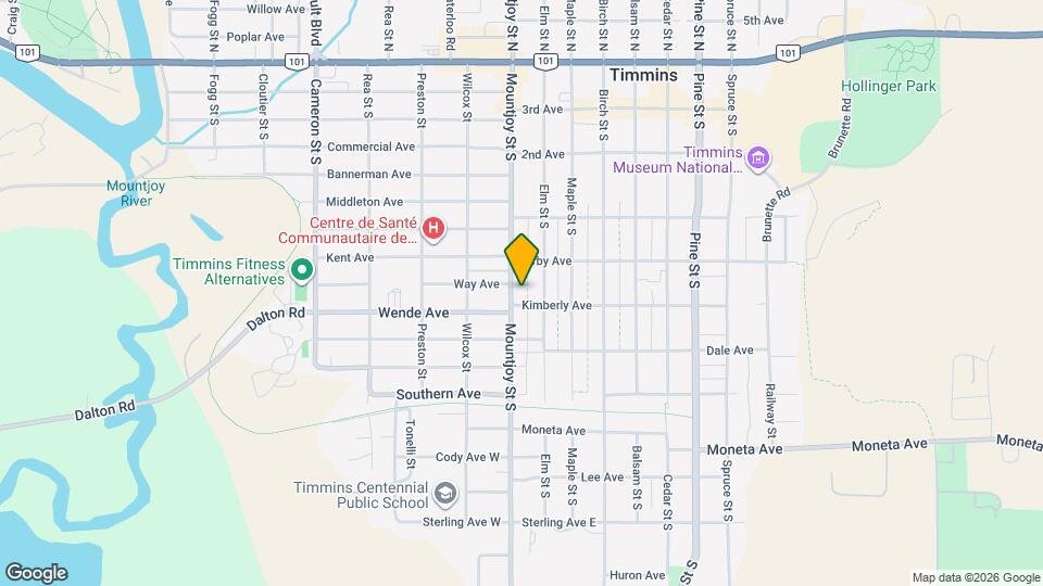1 Bedroom Rental Unit in Timmins – $1,525/month – Water/Sewer + Parking Included! Map and Location Details