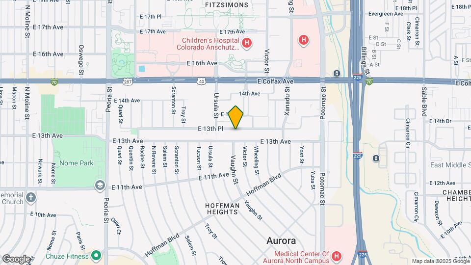 13166 E 13th Pl Map and Location Details