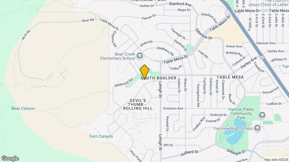 1195 Bear Mountain Dr Map and Location Details