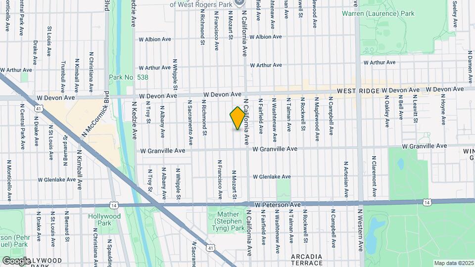 6235 N Mozart St Map and Location Details