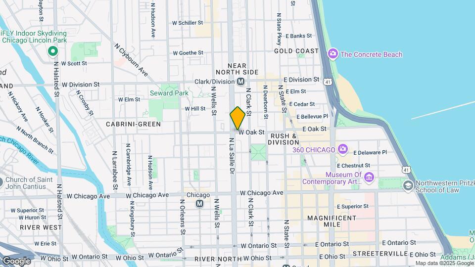 125 W Oak St Map and Location Details