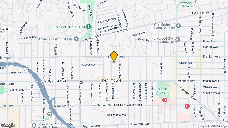 1828 N Kingsley Dr Map and Location Details