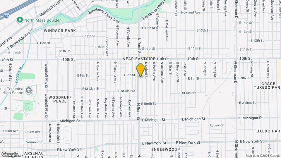 845 N Rural St Map and Location Details